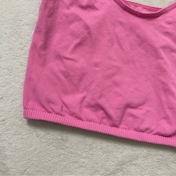 Free People intimately pink white string crop tank top size M/L - Picture 2 of 4